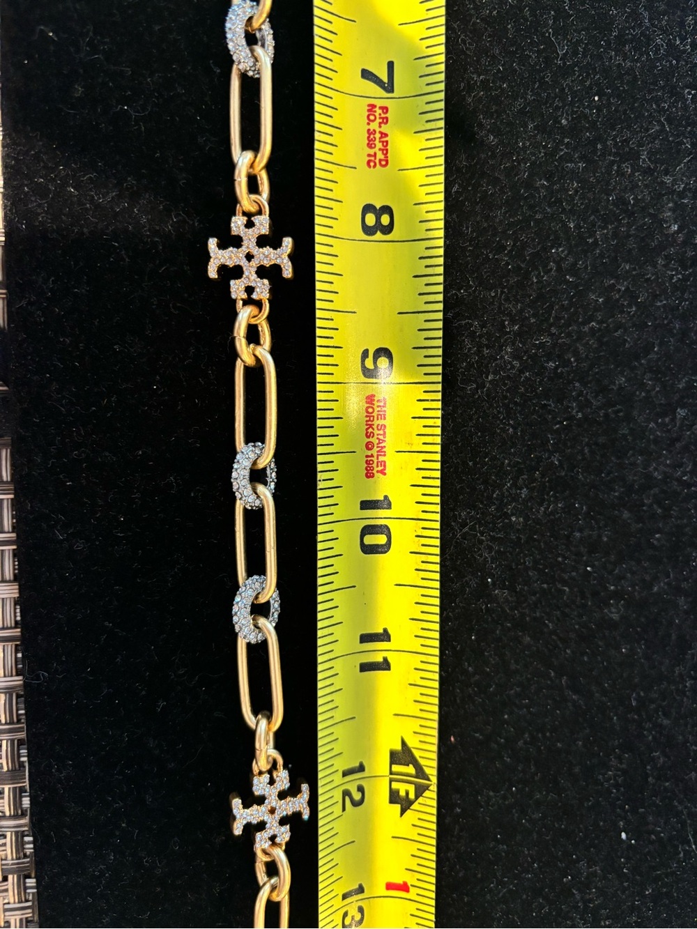 Tory Burch Gold-Tone Link Necklace with Pave Crystal Motifs - Picture 4 of 4
